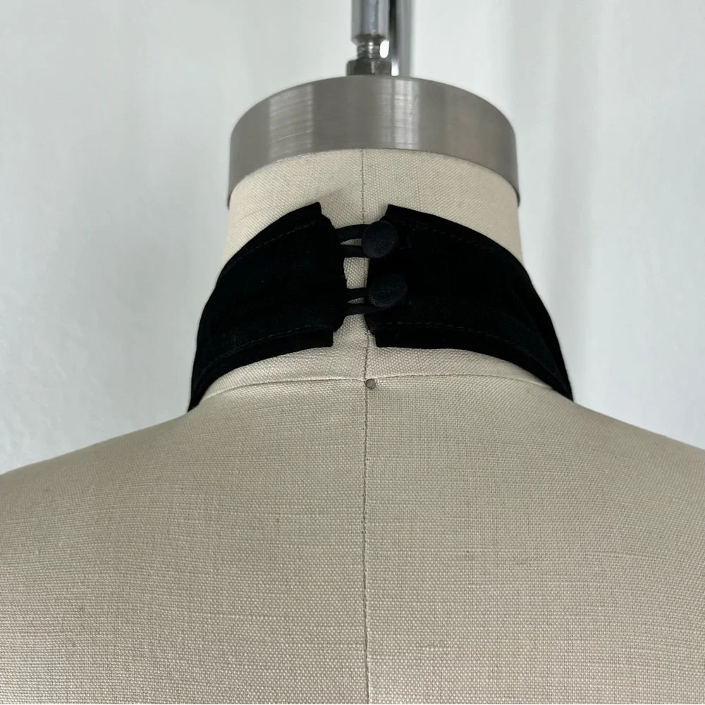 C/MEO COLLECTIVE Too Close Halter Bell Sleeve Cold Shoulder Black Top - Picture 9 of 12
